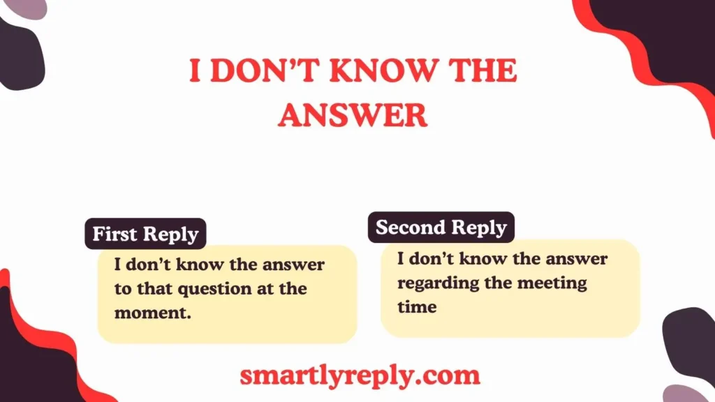 Other Ways to Say I Don’t Know